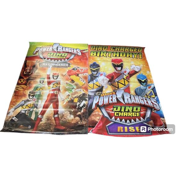 Power Rangers Sabans Resurgence Dino Charged Birthday Banners Party Lot Of 2 - Picture 3 of 8